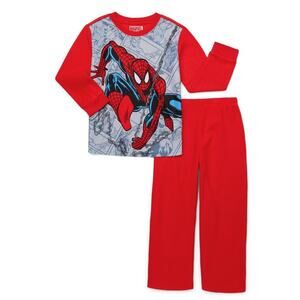 Spiderman Boys Long Sleeve Top and Pants Pajama Set, 2-Piece, Size 6/7 Small